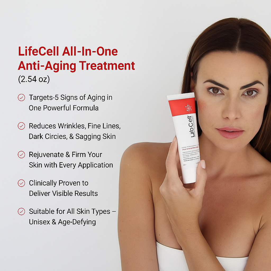 LifeCell Anti-Aging Treatment 2.54 oz – Advanced Skin Renewal & Wrinkle Reduction Cream